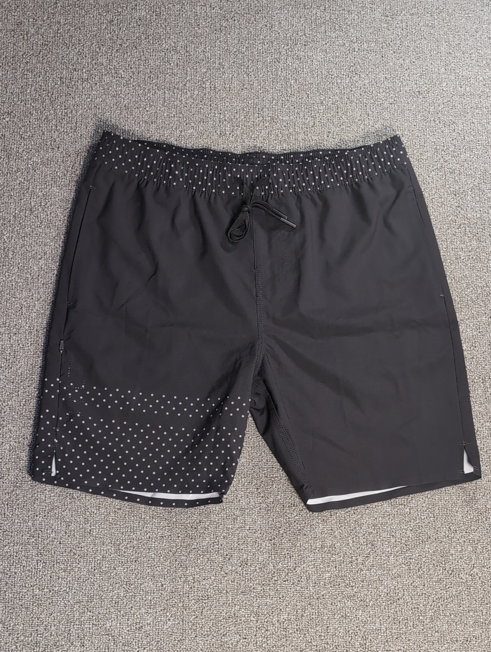 Bylt Coastal Boardshort Size L in Black/Gray Polka Dot Hybrid Swim Performance